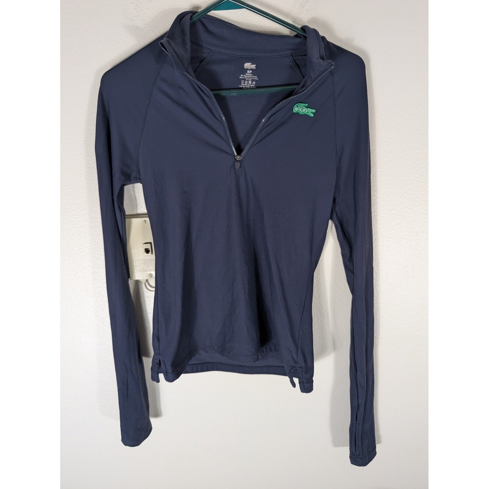 Lacoste x Bandier Womens Small Navy Blue 1/4 Zip Performance Sweater LXB20227